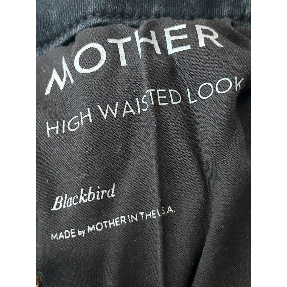 Mother The High Waisted Looker Skinny Jeans Blackbird Star Embroidered size 25 - Picture 3 of 13